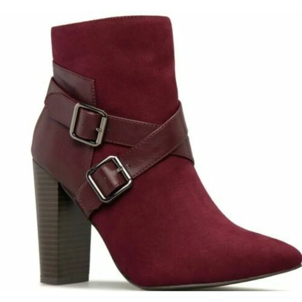 Shoedazzle - Ellis Wraparound Buckle Bootie - Color : Port Royale- Size 5.5
